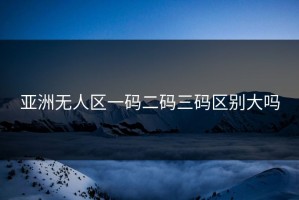 亚洲无人区一码二码三码区别大吗