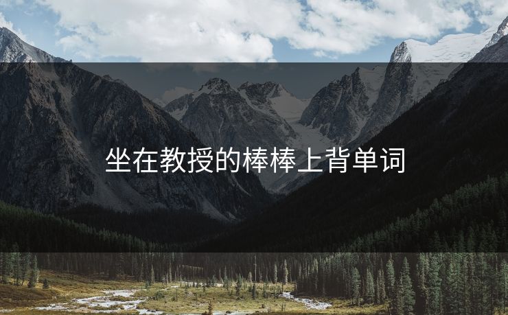 坐在教授的棒棒上背单词
